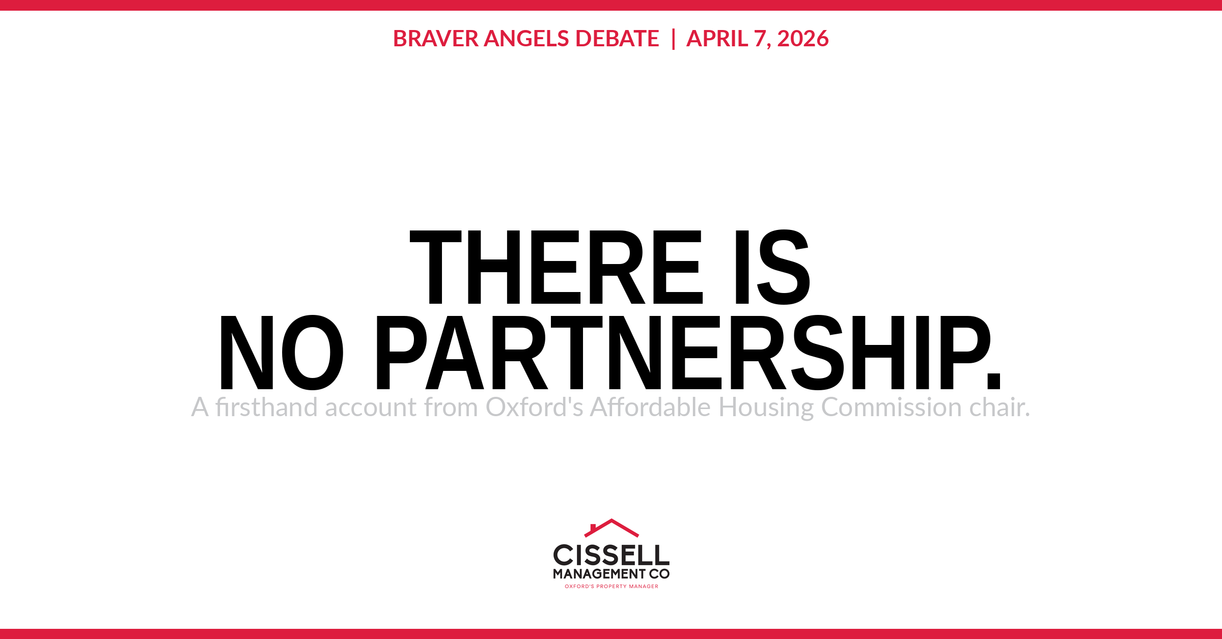 There Is No Partnership. That's What Tonight's Oxford Housing Debate Was Really About.
